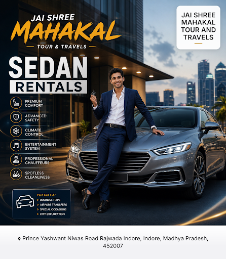 Jai Shree Mahakal Tour and Travels offers reliable sedan rentals, taxi cab service Indore, tempo… post image