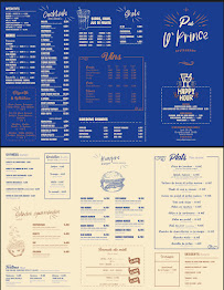 Menu Pub O'Prince Page 1