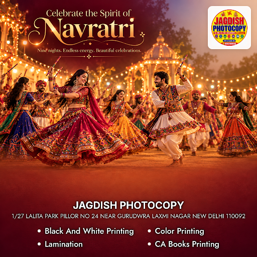 Visit JAGDISH PHOTOCOPY for all your printing needs during Navratri festival. We specialize in bl… post image