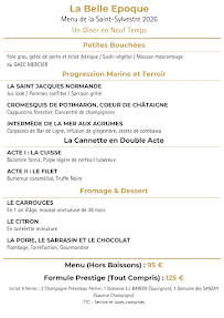 Menu La Belle Epoque Page 1