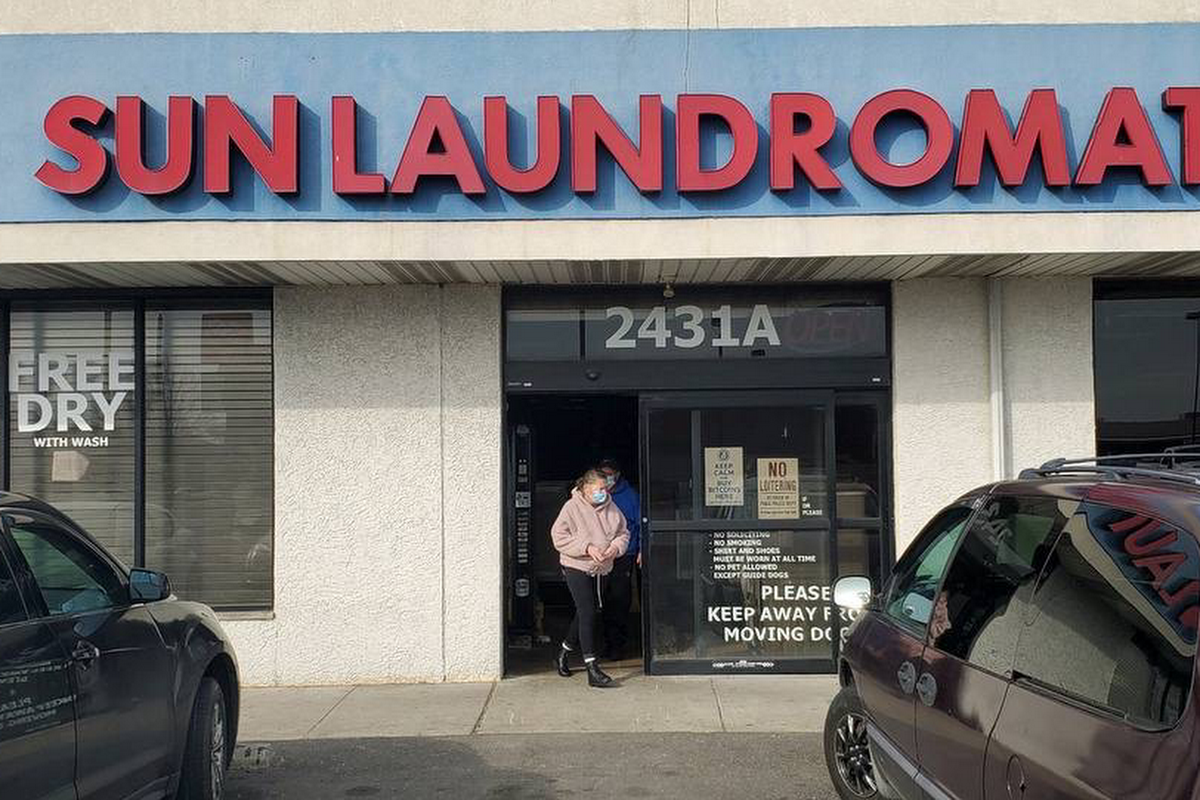 Self-service laundry at Sun Laundromat, Philadelphia, PA