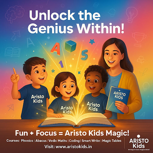 Where young minds grow stronger every day — Aristo Kids.”