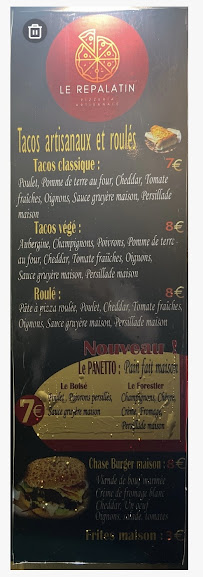 Menu Pizzeria le Repalatin Page 2