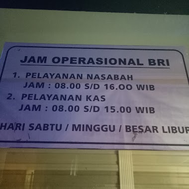 Bank BRI Unit Cikaret, Author: Hadirat Syukur Lombu