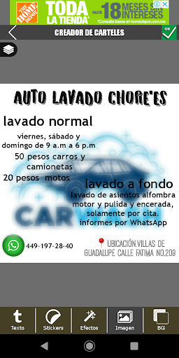 AUTO LAVADO CHORE'ES - Visual