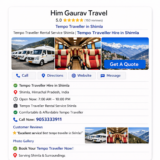 🚐 Tempo Traveller in Shimla | Him Gaurav Travel post image