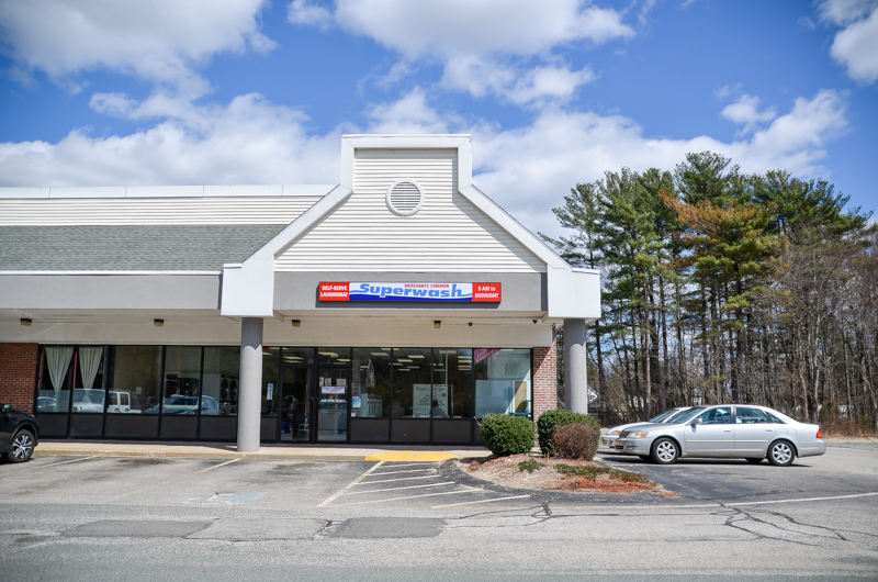 Self-service laundry at Merchants Common Superwash Laundromat, South Weymouth, MA
