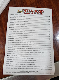 Menu Pizza jojo Page 1