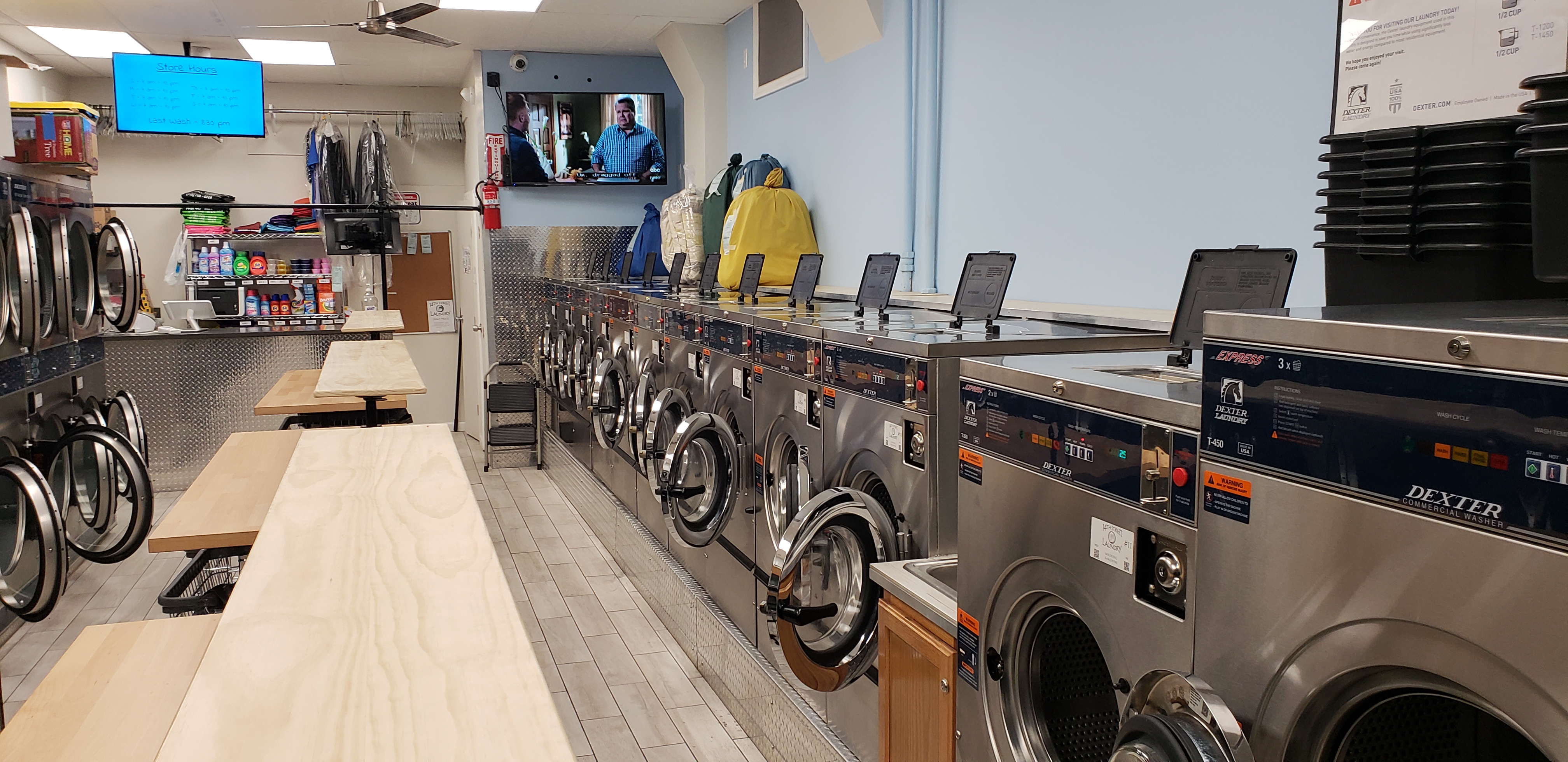 14th Laundry storefront and entrance in Long Island City