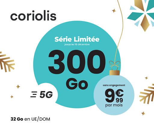 Bonne nouvelle!!!
Le forfait sans engagement à 9.99€ 300 GO 5G est prolongé jusqu'au 06 JANVIER 2025!!!!
Venez vite en profitez!