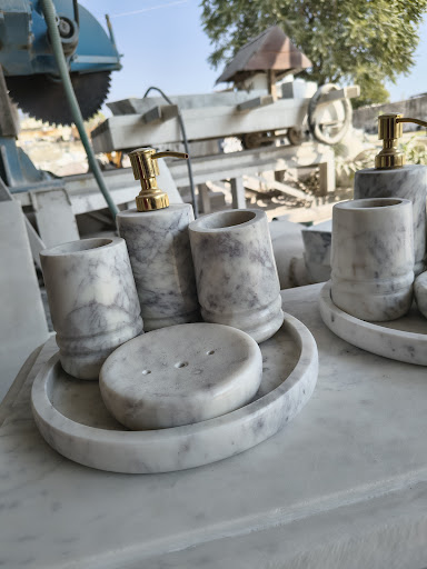 Stone washroom accessories full set available customize with colour stone and size. post image