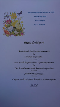 Menu Hôtel Restaurant de la Poste le 1900 Page 8
