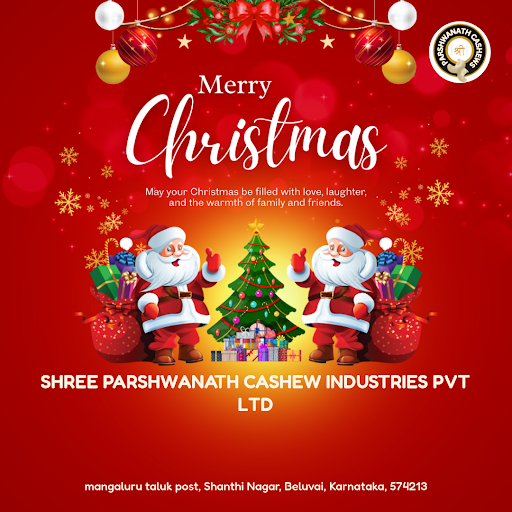 "Warmest wishes from Beluvai! SHREE PARSHWANATH CASHEW INDUSTRIES PVT LTD spreads joy this Christ… post image