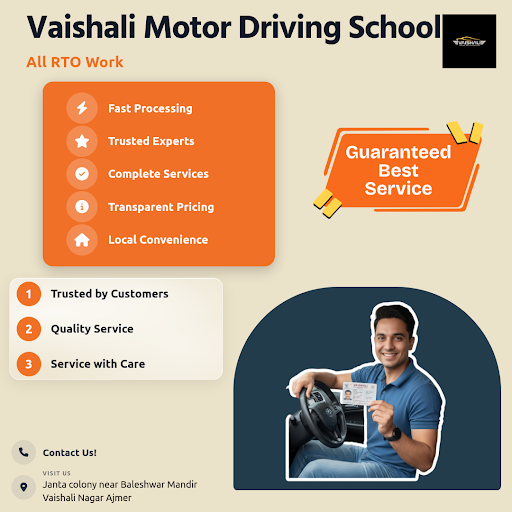 Vaishali Motor Driving School offers comprehensive RTO services including all RTO work and assist… post image