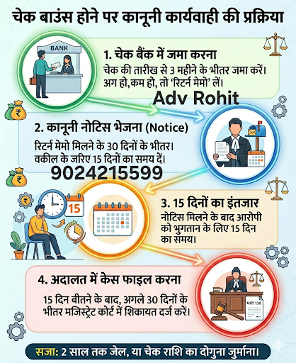 चेक बाउंस होने पर कानूनी कार्यवाही की प्रक्रिया (cheque Bounce Case Process) post image