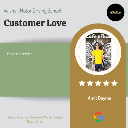 Amit Dayma from Ajmer had a fantastic experience at Vaishali Motor Driving School! He appreciated… post image