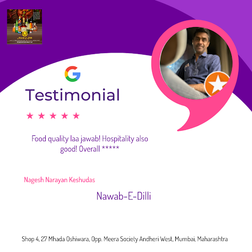 Nagesh raves about the exceptional service at Nawab-E-Dilli, Mumbai's premier North Indian restau…