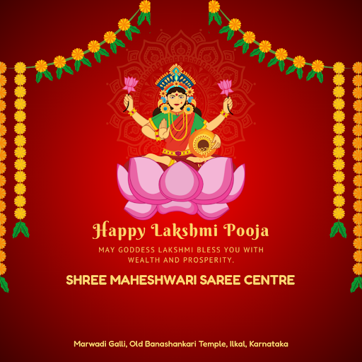 Experience the divine essence of Laxmi Pooja at Shree Maheshwari Saree Centre in Ilkal, where we… post image