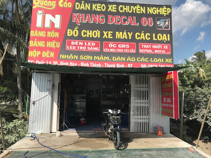 Đồ Chơi Xe Máy, Dán Keo Xe . Khang DECAL 66, 530 QL30,Đồng Tháp