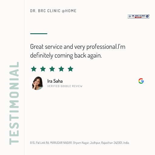 Ira Saha's exceptional experience at DR. BRC CLINIC @HOME in Jodhpur speaks volumes about our com… post image