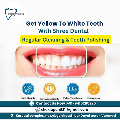 Get Yellow To White Teeth With Shree Dental Regular Cleaning & Teeth Polishing.
