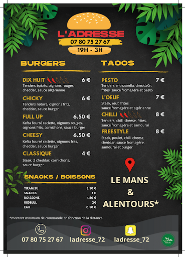 Photo 1 - L'ADRESSE72 - Livraison de fastfood de nuit