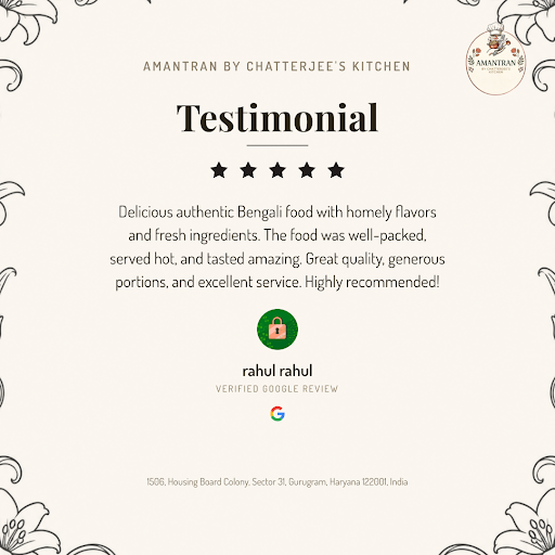 Rahul Rahul loved the service at Amantran by Chatterjee's Kitchen in Gurugram! Our mouth-watering… post image
