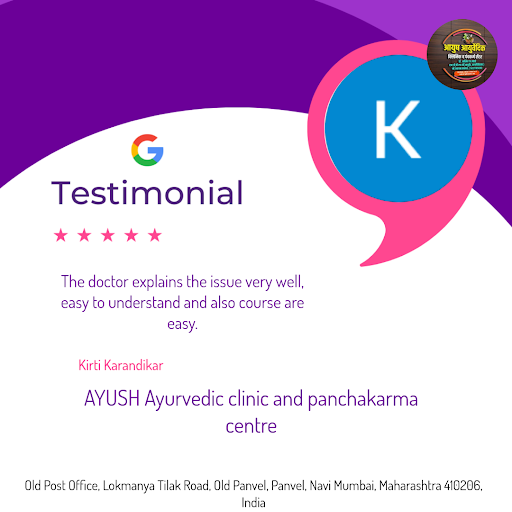 Kirti Karandikar's glowing review says it all! She loved her experience at AYUSH Ayurvedic Clinic… post image