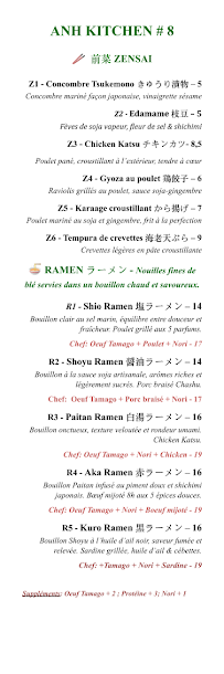 Menu Anh Kitchen & Bar Page 1