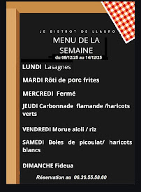 Menu Bistrot Page 1