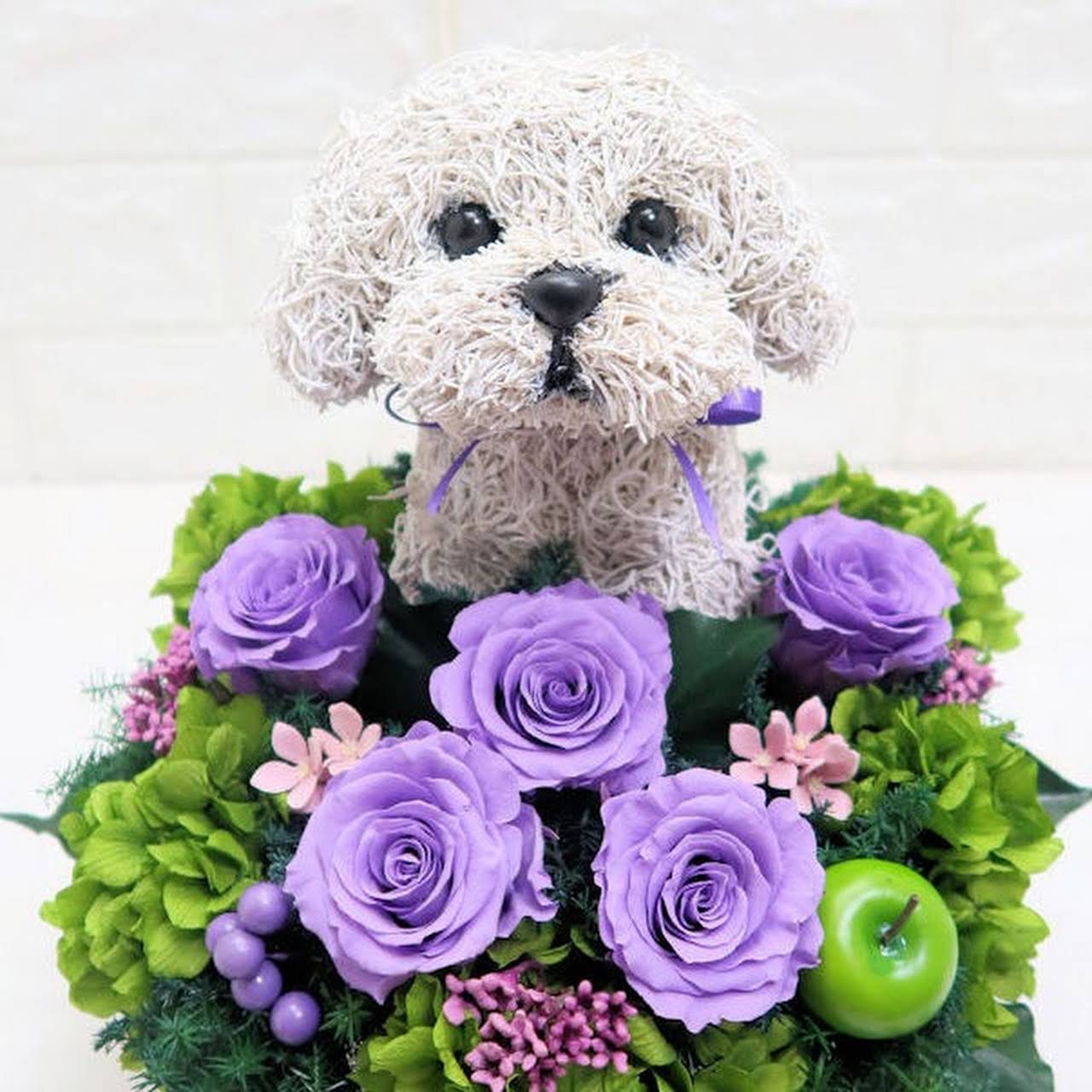 アトリエ花倶楽部 プリザーブドフラワー犬 プリザーブドフラワー猫 動物トピアリーフラワーギフト
