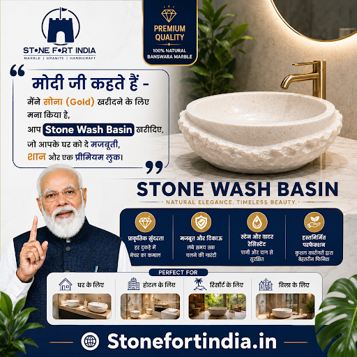 ✨ Premium Banswara White Stone Wash Basin ✨ post image