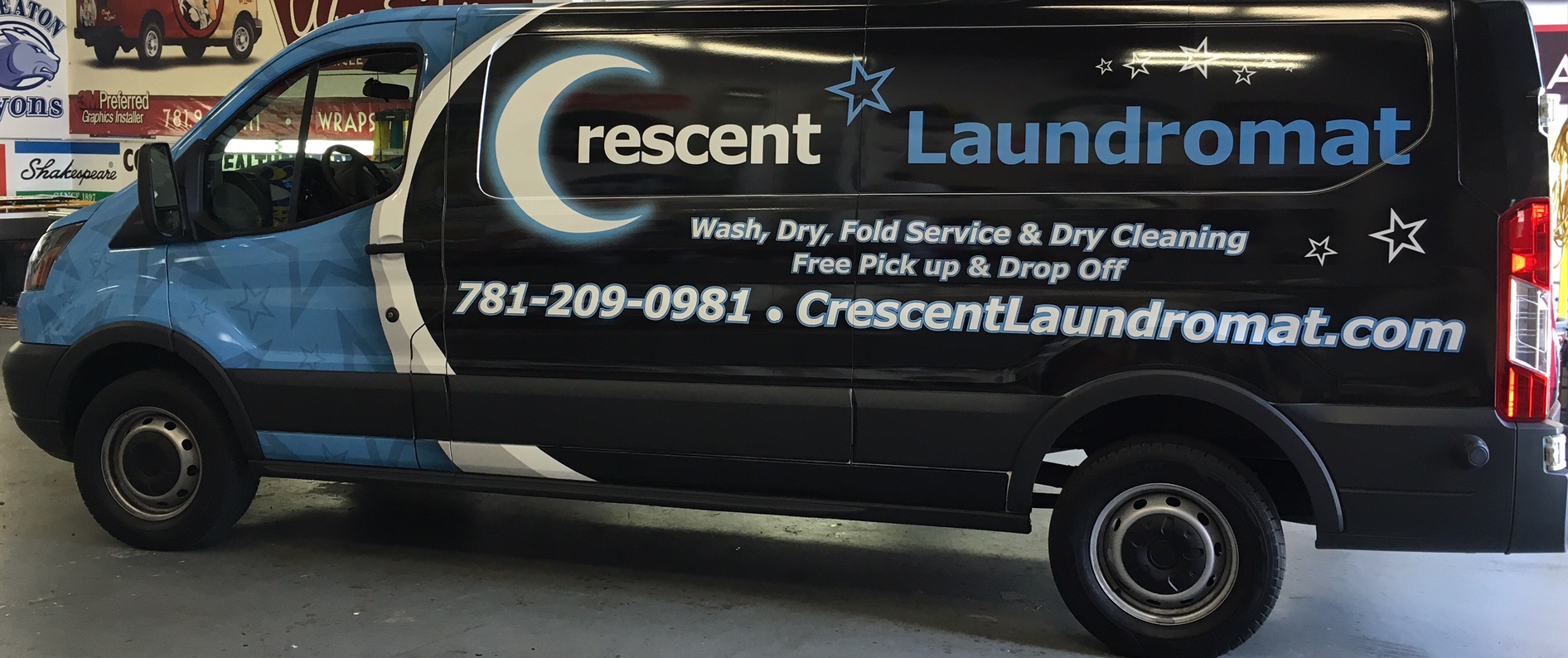 Crescent Laundromat laundromat interior in Waltham, MA