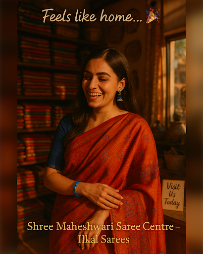 Experience the finest of Ilkal's heritage with Shree Maheshwari Saree Centre's Temple Kasuti Pure… post image