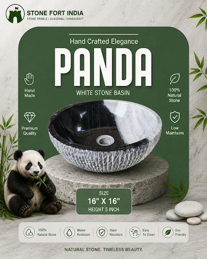 🤍 Panda White Marble Basin – Nature Meets Luxury 🤍 post image