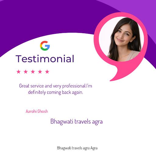 Aarohi Ghosh, a delighted customer, shares her exceptional experience with Bhagwati Travels Agra!… post image