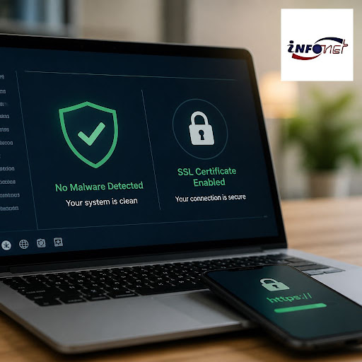 Worried about malware, hacked pages or browser warnings on your website? Infonet IT Services in G…