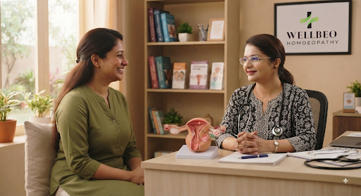 "Fibroid ke dard se pareshan? Wellbeo Homoeopathy (Best Homoeopathic Clinic in Narmadapuram) laya… post image