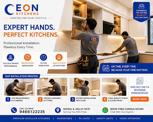 ✨ Premium Modular Kitchen in Noida | Luxury Acrylic Kitchen Design ✨ post image