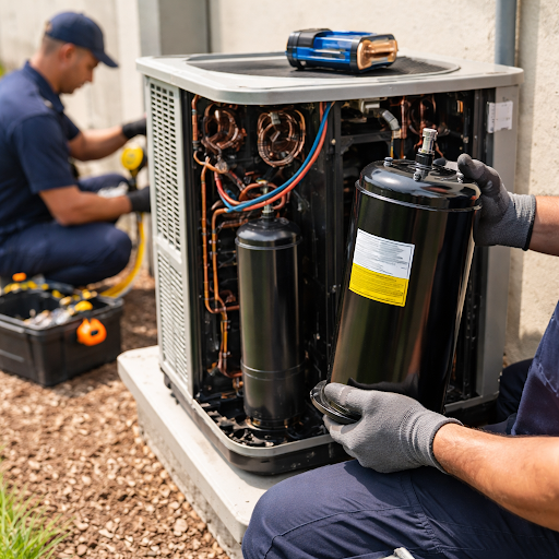 Is your AC not cooling like before or making unusual noises? Ignoring a weak compressor can short… post image