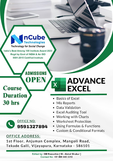 Advance Excel Classes @ nCube Technologies. post image