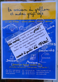 Menu La Maison du Grillon et Oustau Grigt Café Page 4