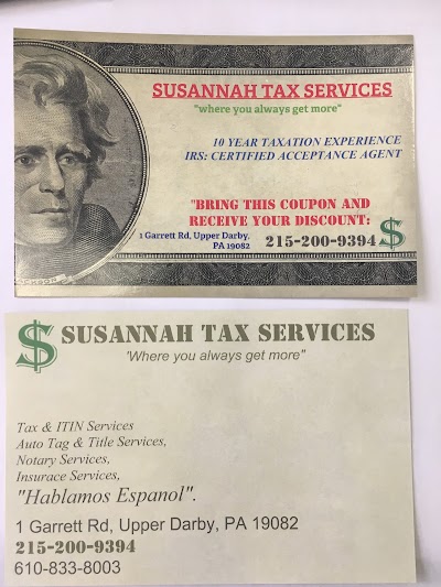 Susannah Tax Services, Auto Tag & Title, Notary, Insurance, Taxes and much more "Hablamos Espanol"