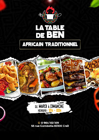 Menu Restaurant La Table de Ben Page 4