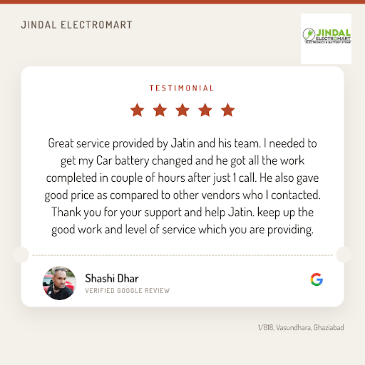 Shashi Dhar, a satisfied customer from Ghaziabad, loved the exceptional service at Jindal Electro… post image