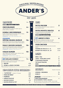 Menu Ander's Hamburger Page 1