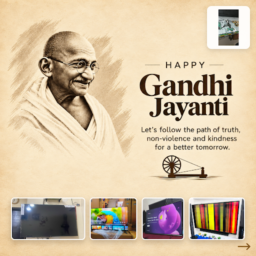 Celebrating Gandhi Jayanti with respect and gratitude, Repair Click_tv repairing center is dedica… post image