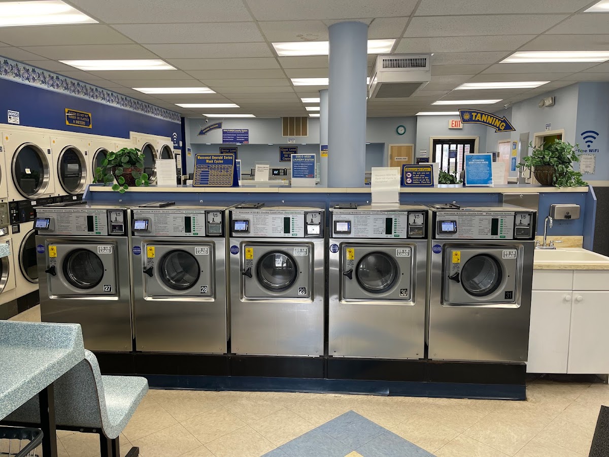 Moonlight Cleaners facility with washing machines in Westbrook