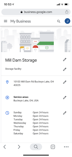 Mill Dam Storage - Visual