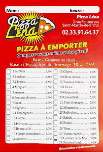 Menu Pizza Lena Page 1